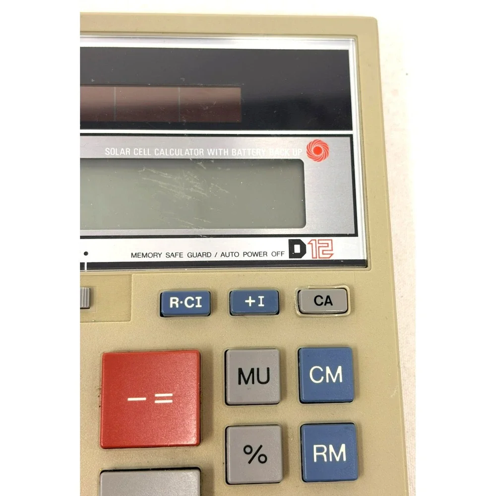Sharp Compet QS-2130 12-Digit Desktop Calculator Solar Battery Office Accounting